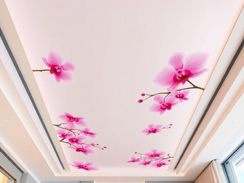 Потолок с цветочным принтом